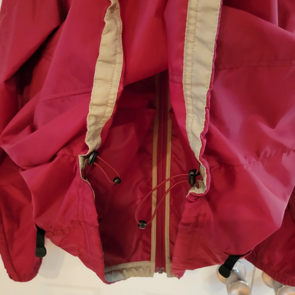 L.L. Bean‎ Men's Windbreaker Jacket Full Zip Hooded Bordeaux Nylon Gorpcore